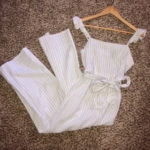 White & blue pant jumpsuit